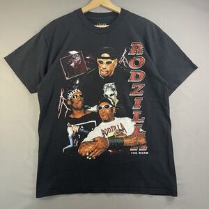 Dennis Rodman Graphic Tee Rodzilla The Worm Basketball 90s Style Size Large